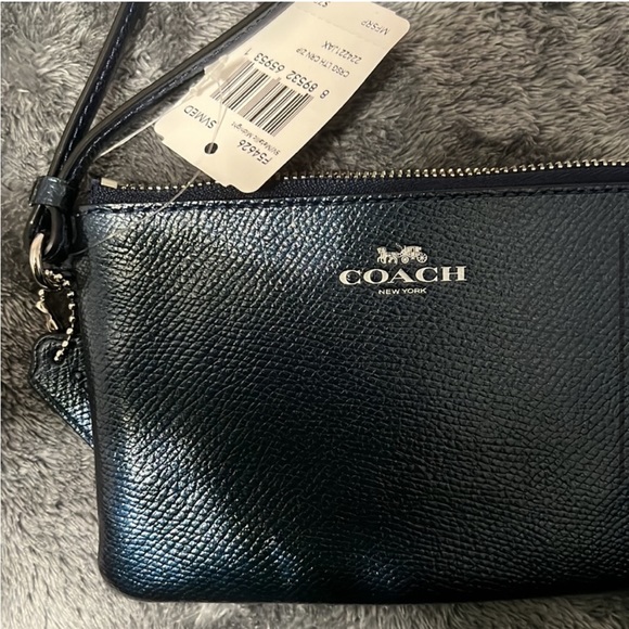 BRAND NEW COACH blue metallic wristlet (NWT) - Picture 5 of 9
